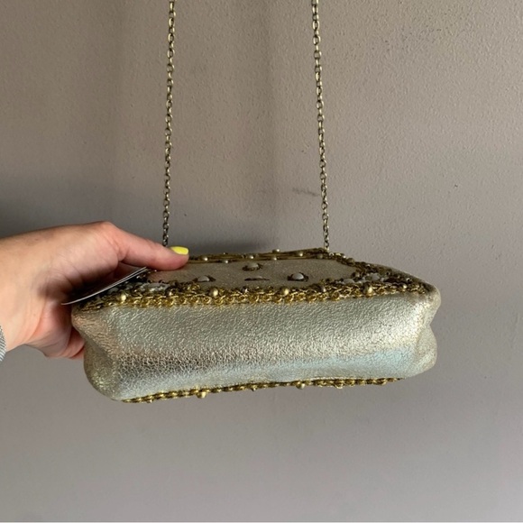 Mary Frances Gold and Pearl Embellished Evening Clutch with Autograph NWT - Picture 8 of 14